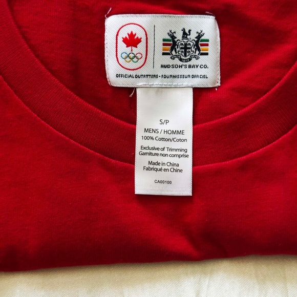 OLYMPICS OFFICIAL 2012 CDN TEAM T-SHIRT, RED & WHITE, COLOUR EMBROIDERY, HOLOGRA - Picture 6 of 7
